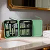 Estoque Disponível Fornecimento Direto de Novo Conjunto Marrom de 24 Peças para Unhas Tesoura de Unha de Aço Inoxidável Alicate de Manicure Conjunto de Ferramentas