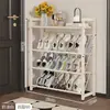 Sapateira Simples Ultrafina Doméstica Pequena Corredor Estreito Cabideiro Integrado Cabideiro de Casacos e Chapéus Armazenamento de Bolsas Penduradas Prateleira de Armazenamento Multicamadas