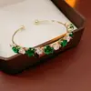 Pulsera Geométrica Abierta Hueca de Circonita Estilo Europeo y Americano, Pulsera de Moda Vintage de Temperamento Exquisito, Joyería de Lujo Ligero de Alta Gama para Mujeres