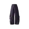 Pantalones Cargo Plisados tipo Cimitarra para Hombre Moda Callejera Americana Diseño Casual Holgado para Exteriores Estampado de Leopardo en Contraste Pierna Ancha