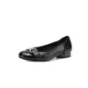 Mocasines lindos de punta redonda, modelo nuevo, versátiles para todas las estaciones, con hebilla de cinturón, corte bajo, populares zapatos individuales de piel de vaca, cómodos zapatos de tacón bajo para mujer