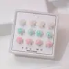 Brincos de Flor de Lótus Suave Resina Flor de Rosa Enfeites de Orelha Plástico Cuidado com o Furo da Orelha Brincos Atacado Conjunto de Nicho