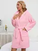 AliExpress, eBay, Amazon, bestseller transfronterizo europeo y americano: Pijama esponjoso con orejas y amarre casual de felpa para mujer