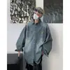 Chaqueta de Mezclilla para Hombre Camisa de Manga Larga Primavera y Otoño Moda Juvenil Tendencia de Estampado Chaqueta Casual Versátil Top Holgado