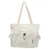 Bolsa de Lona Grande Capacidade Feminina 2026 Novo Estilo Moda Casual Ombro Único de Mão Bolsa Tote para Estudante Aula Deslocamento