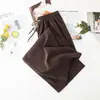 Calça Feminina Wide Leg 2026 Nova Primavera e Outono Reta de Veludo Cotelê Casual Cintura Alta Solta Comprimento Total para Figuras Baixas