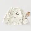 Jq Jingqi Kimono para Recién Nacidos Primavera y Otoño Algodón Puro 0-6 Meses Ropa Interior para Bebés Luna Llena Estilo Otoño Cien Días Top