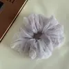 Elástico de Cabelo de Pérola em Malha, Estilo Suave de Alta Qualidade, Design de Corda de Cabelo Elegante e Simples, Acessório de Cabelo de Camada Dupla