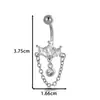 Henson Transfronterizo Nuevo Modelo Colgante de Cadena Corazón de Mariposa Incrustado de Cobre Zirconio Anillo para Ombligo Barra de Acero Inoxidable Joyería para Piercings Corporales