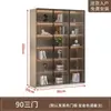 Librería integrada de suelo a techo Librería de estilo chino nuevo Gabinete de vino de lujo alto con vitrina de puerta de vidrio Librería integrada de pared completa