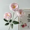Flores Artificiais Atacado Exibição Flores de Engenharia Casamento Decoração de Casamento Flores Flores Artificiais 3 Cabeças Rosas Austin