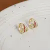Otoño e invierno Estilo Nuevo Pendientes de temperamento con microincrustaciones de circonita diseño de nicho femenino pendientes colgantes de aceite con cruz pendientes simples versátiles