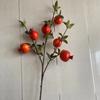 Flor de Romã Flor Artificial Flor Falsa Decoração Fruta Vermelha Fruta da Sorte Galhos de Árvore de Romã Decoração de Ano Novo Decoração de Flor de Ano Novo