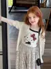 Chal Estampado para Niña Verano 2025 Nuevo Lindo Dibujo Animado Camisola Niños Ajustado Elástico Delgado Top de Moda