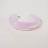 Pulseira de Acrílico Transparente Nova Moda Fresca Transfronteiriça Geométrico Assimétrico Textura Plissada Pulseira Aberta para Mulheres