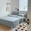 Lençol de Cama Muji Peça Única Estilo Japonês, Colcha de Algodão Lavado de Alta Qualidade, Lençol de Cama Simples de Algodão Xadrez, Saia de Cama, Cor Sólida Algodão Puro