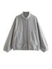 Estilo europeo y americano venta al por mayor transfronteriza suministro de ropa de mujer en stock chaqueta bomber texturizada para mujer cuello alto abrigo holgado