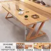 Escritorio de Madera Maciza para Sala de Estar, Escritorio Largo Grande, Mesa Rectangular de Estudio, Mesa Larga de Lectura, Banco de Trabajo para el Hogar