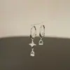 Estrella de cuatro puntas verde menta gota de agua ear cuff doble perforación en la oreja pendientes en capas irregular versátil asimétrico aro para la oreja accesorios para pendientes