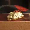 Novo Ornamento Rotativo de Latão Sólido para Boa Sorte, Figura de Porco do Zodíaco, Ornamento Rotativo de Porco para Alívio do Estresse e Atração de Riqueza