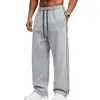 Pantalones de Chándal Anchos para Hombre de Peso Pesado con Forro de Felpa, Rayas Laterales Tejidas, Cintura Elástica con Cordón y Diseño de Pierna Recta, Transfronterizos 2026