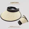 Sombrero de Sol para Mujer con un Pequeño Efecto Adelgazante del Rostro, Sombrero de Sol de Seda Helada de Color Sólido con Parte Superior Abierta, Sombrero tipo Diadema de Estilo Coreano para Exteriores, Sombrero de Sol para Mujeres, Salida de Verano