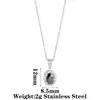 Collar Colgante de Acero Inoxidable Estilo Retro Lujo Ligero Girasol Circonia Cadena para Clavícula Cuadrado Ovalado Piedras Preciosas Multicolor para Mujer