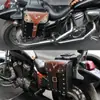 Caixa Lateral de Carro Modificado Harley Cor Sólida Couro Sintético Simples À Prova d'Água Retro Resistente ao Desgaste Bolsa de Pendurar para Motocicleta