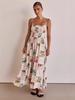 Vestido largo con estampado de tirantes para mujer, estilo europeo y americano, disponible en stock, 25 unidades - 68578