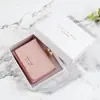 Cartera Porta Tarjetas Caja de Regalo, Cartera de Longitud Media con Billetera para Monedas, Cartera Corta, Caja Larga y Corta, Caja de Regalo Blanca
