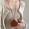 Bolsa de Llaves Larga de Cuero con Colgante para Llavero Collar con Marca de Cuero Llavero para Gafas Accesorios de Moda