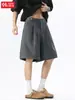 Shorts de traje vaporosos para verano, con cinturón ajustable, corte recto tridimensional, pantalones casuales plisados de longitud media con un toque de alta gama