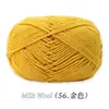 Ovillo de Hilo de Algodón Leche de 4 Hebras, Ovillo de Hilo Medio-Grueso para Crochet Hecho a Mano, Muñeca de Crochet DIY, Bolso, Hilo para Suéter de Bebé