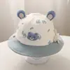Sombrero de Bebé Primavera y Otoño Versátil Lindo Oso Pequeño Sombrero de Cubo Infantil y Niño Pequeño Delgado Protección Solar Sombrilla Sombrero de Cubo Ajustable