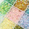 Contas de Roda de Cristal Coloridas de Alta Qualidade com Revestimento Superior 8mm Super Brilhantes Contas de Cristal Facetadas Planas Contas de Roda Contas Soltas de Cristal DIY