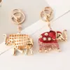 Llavero Creativo de Elefante con Incrustaciones de Diamantes de Colores Serie Animal Colgante de Coche Pequeño Regalo Accesorios para Llaveros