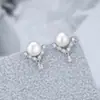 Comercio electrónico transfronterizo Aretes de botón de plata esterlina S925 para mujer, moda, aretes de perlas simples, soporte vacío DIY, fabricante de joyería
