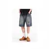 Shorts de Mezclilla Rectos Desgastados y Rasgados para Hombre, Novedad Verano 2026 Estilo Americano Moderno Sueltos de Pierna Ancha Pantalones de Cinco Puntos