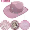 Nuevo Sombrero de Vaquero con Brillo de Amazon con Gafas de Sol en Forma de Corazón para Dama Disfraz de Cosplay Fiesta de Despedida de Soltera