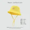 Chapéu de Pescador Simples Casual Cor Sólida Estilo Japonês Proteção Solar ao Ar Livre de Verão Corda à Prova de Vento Sorte Saco Chapéu Infantil Versátil