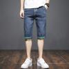 Blue Jeans Masculino 2024 Nova Moda 7 pontos Calças Verão Fino Casual Shorts Moda Masculina Moda Trendy