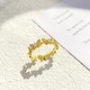 Anillo de cobre con diseño de diamante anillo abierto para hombres y mujeres con moda 2023 ins anillo de lujo ligero de alta gama
