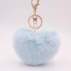 Llavero de Peluche con Forma de Corazón Rojo de Moda para Pareja, Colgante de Bola de Pelo de Conejo Sintético para Bolso, Accesorio para Coche al por Mayor