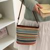 2025 Bolso Cubo Nuevo Rayado Estilo Perezoso para Mujer Bolso Casual de Vacaciones para Playa Bolso Tote Versátil Cruzado al Hombro