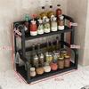 Almacenamiento de Cocina Estante para Especias Estante de Almacenamiento Caja para Condimentos y Sazonadores Estante para Frascos y Botellas de Pie Multicapa Sin Taladro de Dos Pisos Shihai