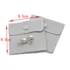Saco para Embalagem de Joias de Tecido de Veludo Pérola Saco de Dicas Saco de Brinquedo Cultural Saco Pequeno Saco para Presente de Anel Saco com Fecho Saco Pequeno de Tecido Cinza
