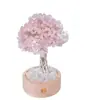 Luminária Noturna Árvore de Cristal Rosa Natural Ornamento Luminoso Decoração para Casa Quarto Escritório Mesa Artesanato Árvore da Fortuna de Cristal