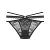 Ropa Interior Sexy de Encaje de Verano de Cintura Media para Mujer con Tirantes Cruzados, Delgada, Transpirable, Fondo de Algodón Invisible, Calzoncillos que Cubren la Cadera