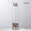 Vaso de Agua Energético de Grava de Cristal Natural Tapa de Acero Inoxidable 304 Botella de Agua con Partición de Boca Pequeña Vidrio para Spa Transfronterizo