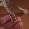 Ciervo Dorado Rey Plata S925 Vintage Chapado en Oro Antiguo Cinnabar Tesoro Colgante de Plata Charm Producto Nuevo